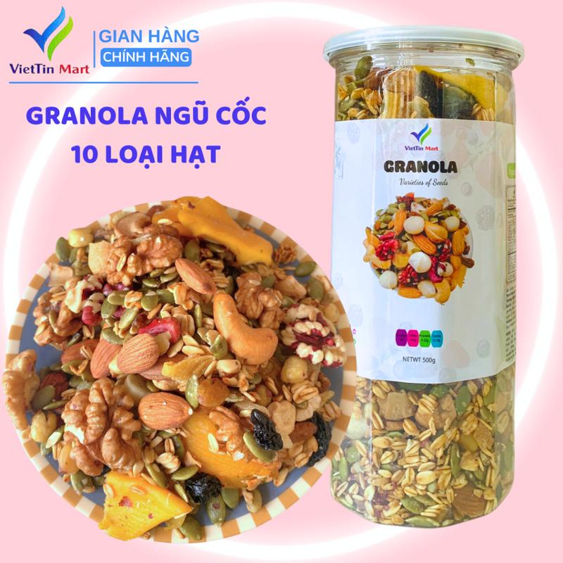  500G GRANOLA MIX 10 LOẠI HẠT Hạt Ngũ Cốc 
