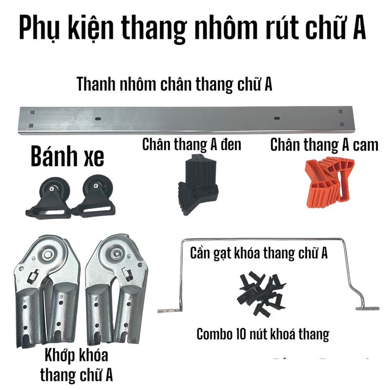 Chân Ngang Thang Nhôm Rút Kèm 2 Đế Cao Su - Phụ Kiện Thang Nhôm Rút 3