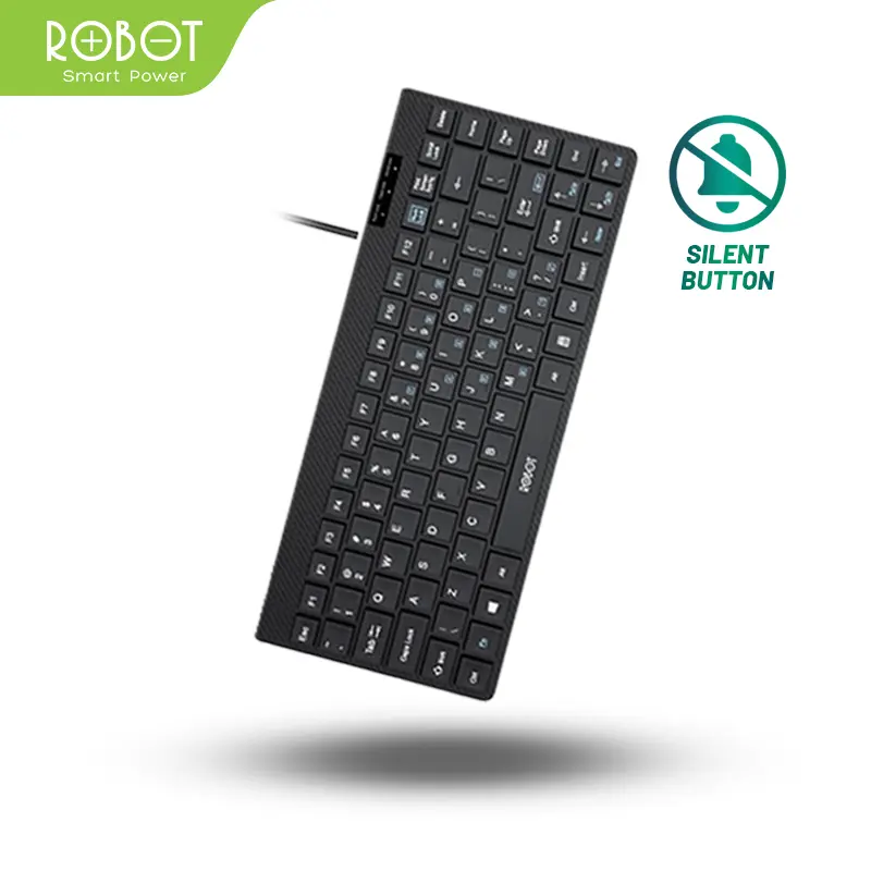 ROBOT Portable Mini Wired Keyboard RK10 Ultra-Thin - Garansi Resmi 1 Tahun (RK10) [ BISA COD ] 0