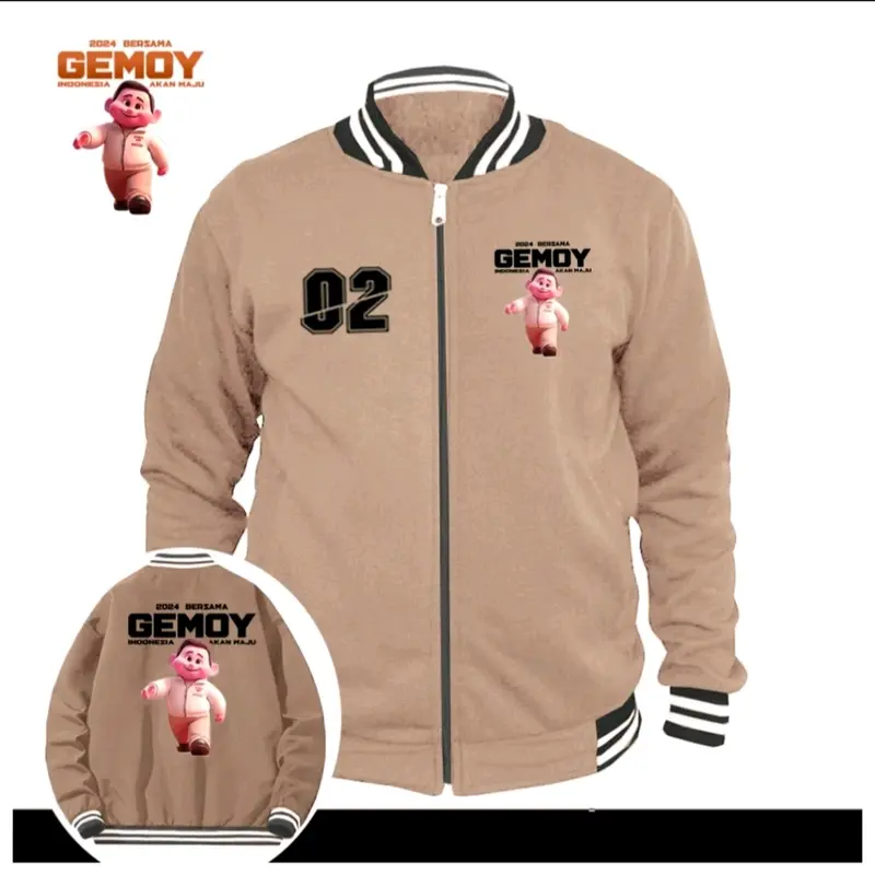 JAKET BOMBER VARSITY GEMOY Gambar Depan Belakang 3