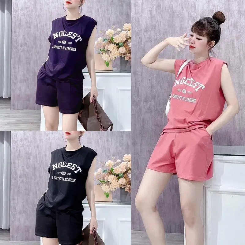 Bộ đồ nữ mặc nhà rẻ đẹp mùa hè set bộ quần áo nữ bigsize chất thun cotton nst