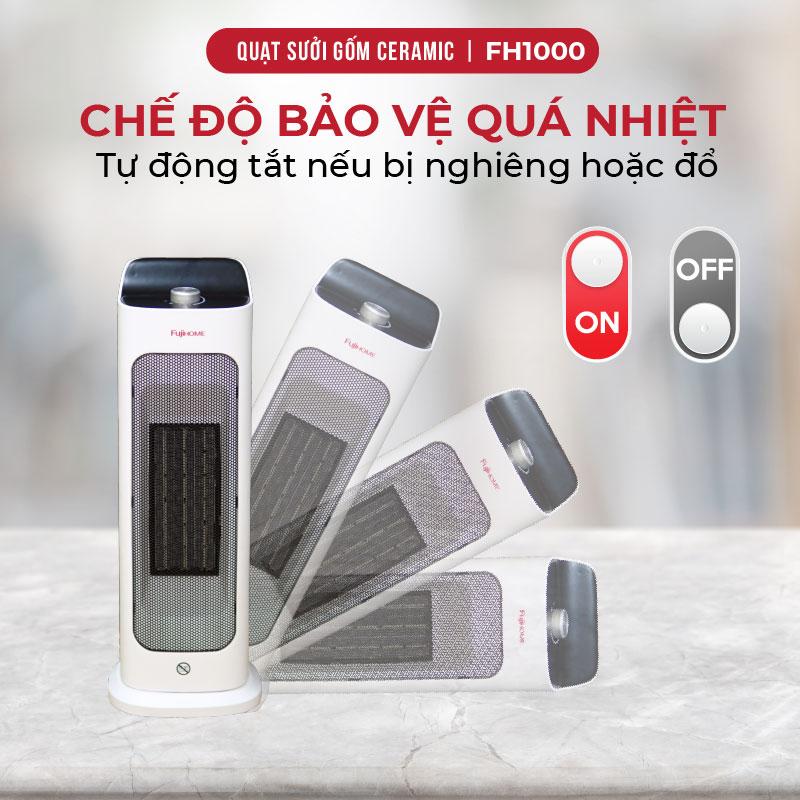 Product Introduction of Quạt sưởi gốm mini không khô da FUJIHOME FH1000 nhập khẩu máy sưởi tự ngắt Sưởi Ấm 24