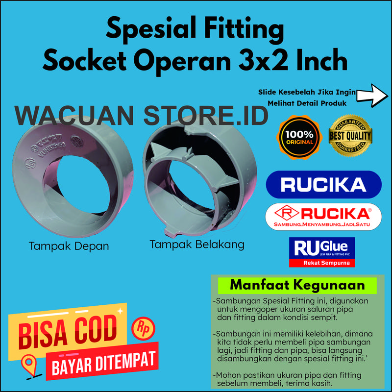 Spesial Fitting Socket Operan 3x2 Inch - Shop | Tokopedia