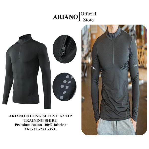 Áo bơi, tập gym, chạy bộ, trekking, đạp xe, chơi thể thao cho nam chất thun dày dặn kèm cổ kéo khóa - Top Sport