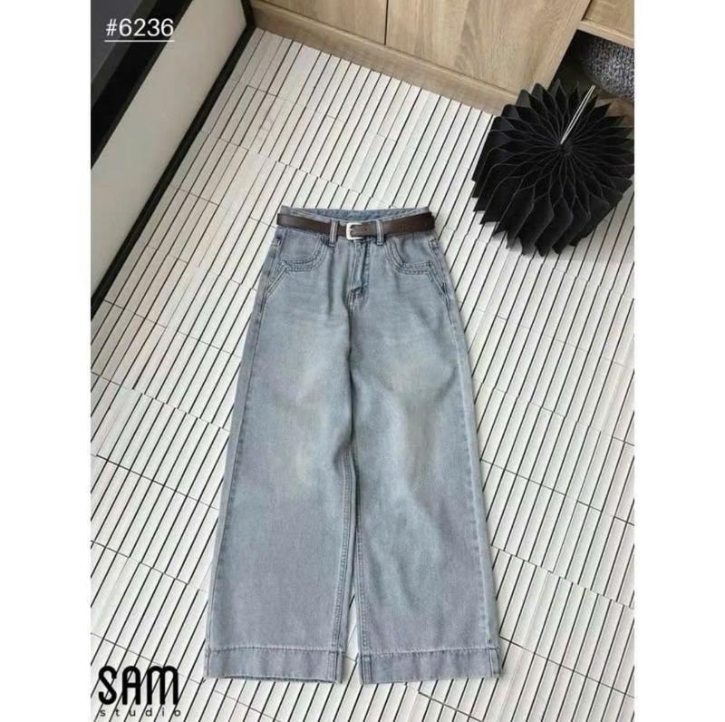 Quần jean bò ống rộng suông nữ 1m47-1m57 quần 94-95cm, 1m57-1m65 quần 98-100cm jeans cạp cao phong cách style tôn dáng 6