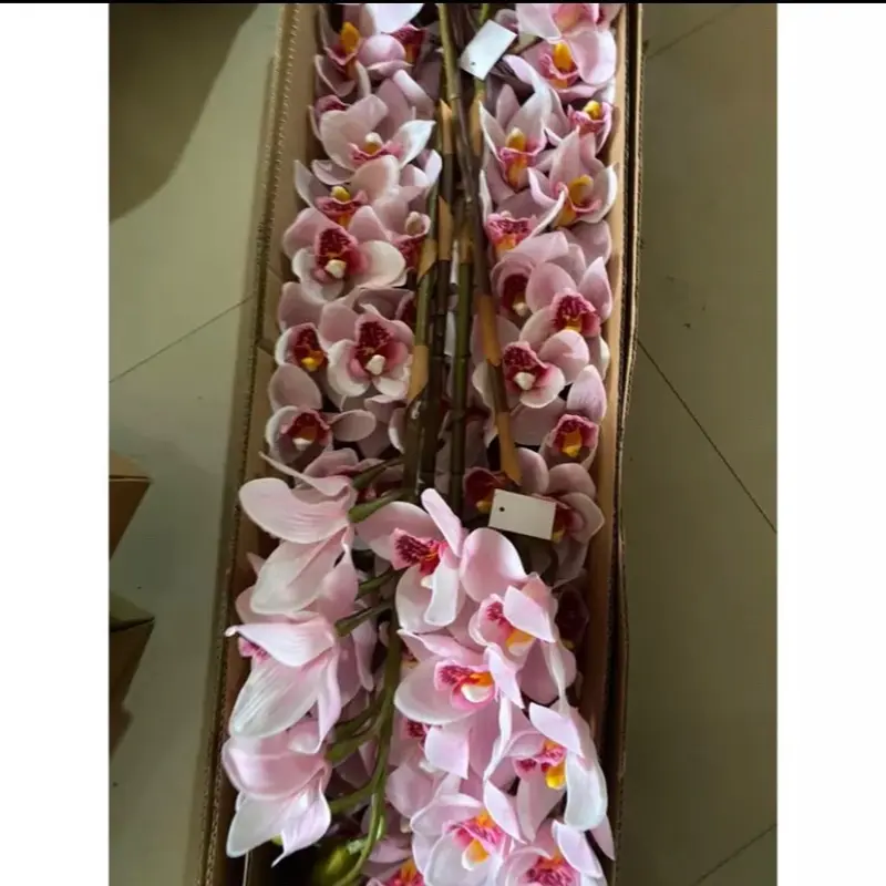 Anggrek cymbidium artificial latek/Cimbidium Latek premium/1pcs Dekorasi Dekorasi 6