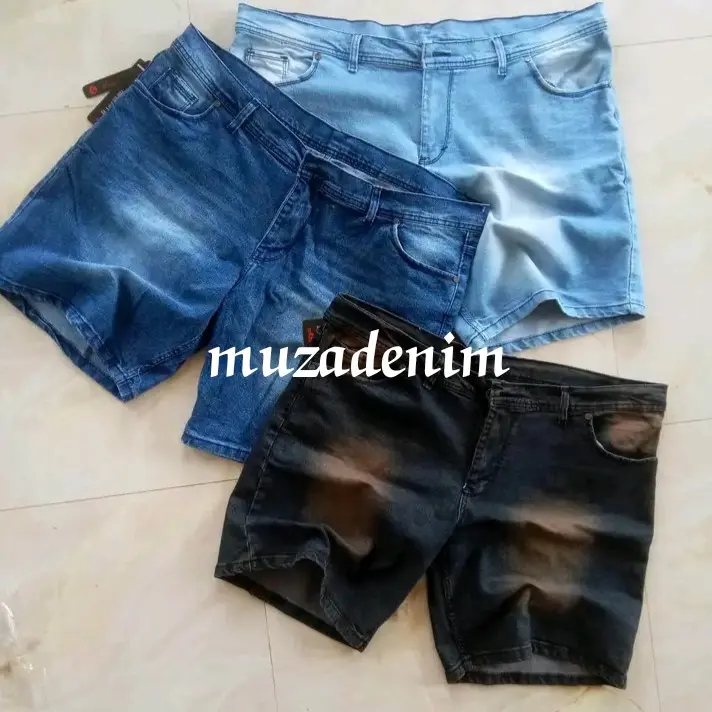celana pendek pria jeans distro bahan melar ukuran super jumbo terbaru terlaris termurah Shorts bigsize 38-48 standart reguler plus size