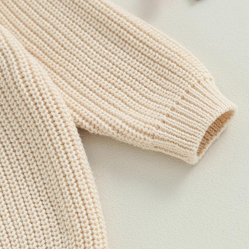 Product Introduction of Baby Girls Christmas Knit Sweater Beige Long Sleeve Letter Print Pullover Knitwear 23