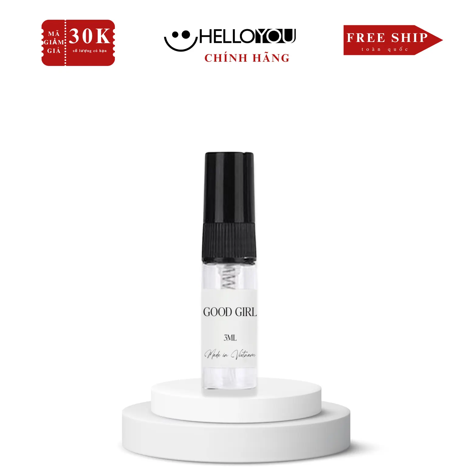 Nước hoa nữ HELLOYOU Good Girl trẻ trung, cá tính Vial 3ml Women Cosmetic Perfume Tinh Dầu Xịt Thơm