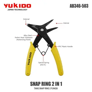 YUKIDO Tang Snap Ring Circlip 2-In-1 Lurus Buka Tutup 10 - 40 mm 2 Fungsi 2