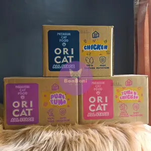 (BISA MIX) Ori Cat Pouch All Stage 1 Box isi 24 Pcs Makanan Basah Untuk Kucing
