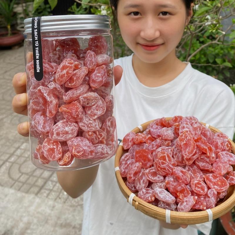 Ô MAI XÍ MUỘI ĐÀO HỒNG PHẤN CHUA NGỌT ĐÀ LẠT Snack Ăn Vặt Food 3