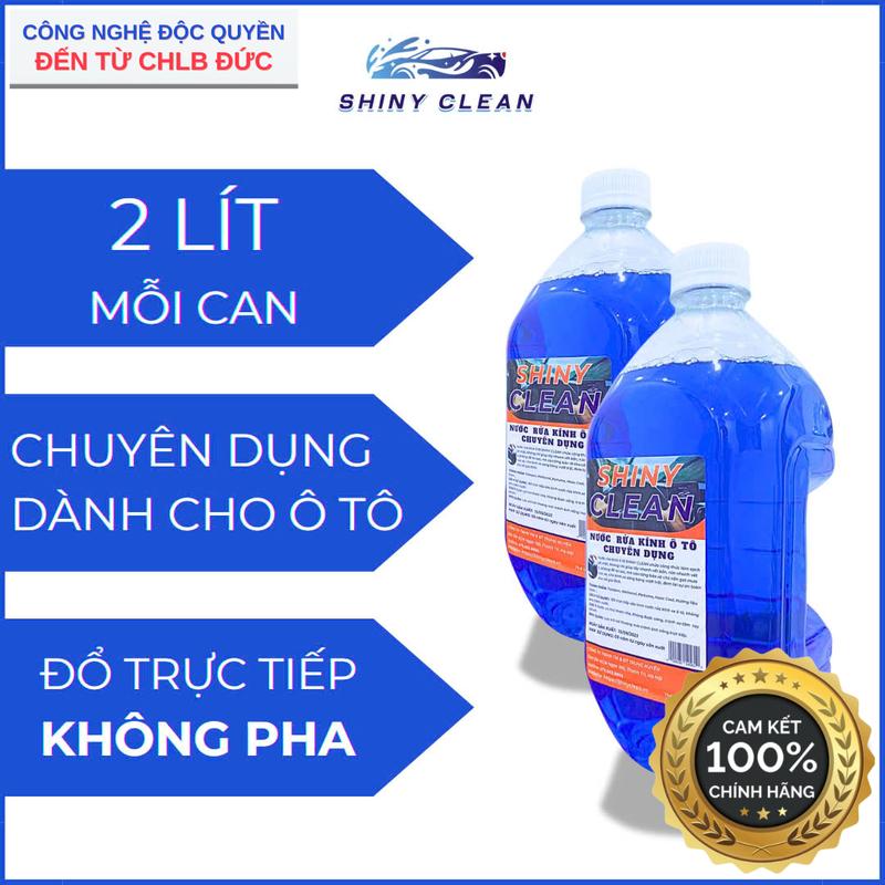 [Thùng 2 Can - 4 Lít] Nước Rửa Kính Chuyên Dụng Dành Cho Ô Tô SHINY CLEAN Chính Hãng, Đổ Trực Tiếp (Không Pha), Phù Hợp Với Mọi Dòng Xe