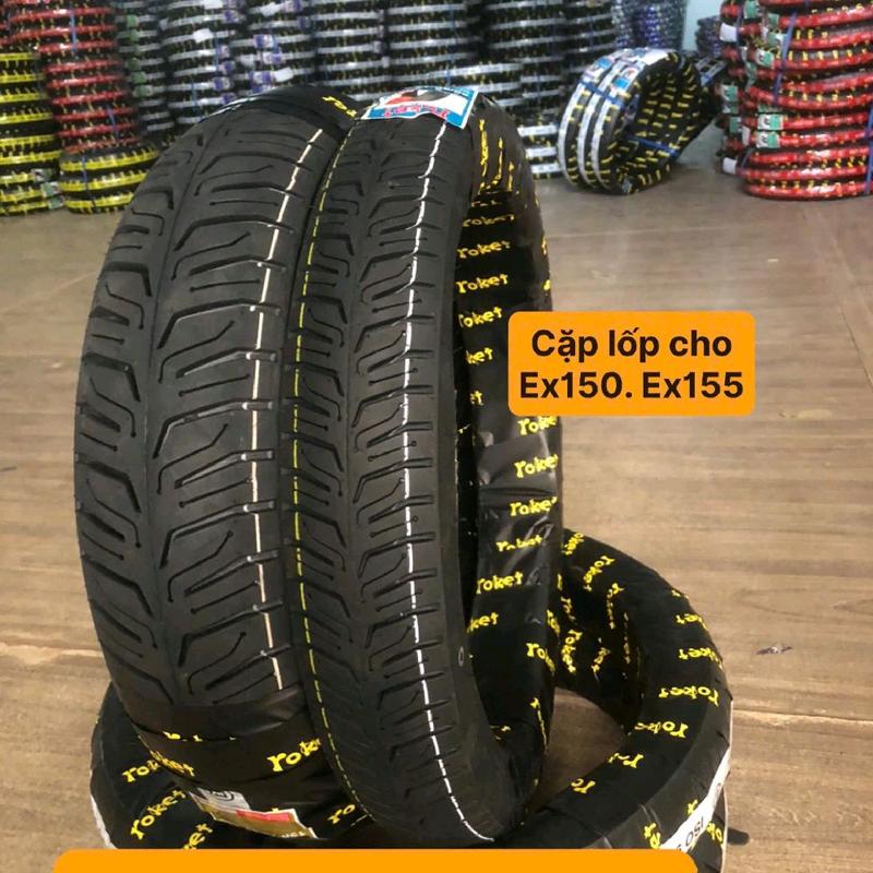 Cặp lốp trước sau Ex150, Ex155 Kiểu gai extra city michenlin hãng Rocket Thái Lan mã 638 - Phụ Tùng 0