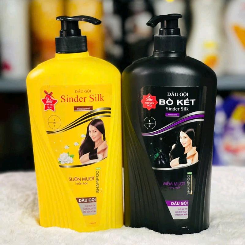 [Combo 02 chai gội lùn]  Dầu Gội Hoa Bưởi vàng Sinder Silk 1000ml + Dầu Gội Bồ Kết Sinder Silk lùn 1000ml