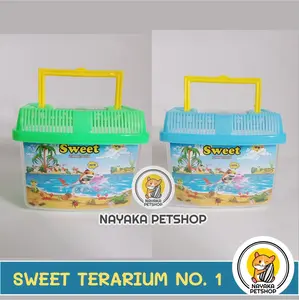 Sweet Terarium 1 Kandang Hamster Tempat Kura Aquarium Ikan Akuarium Mini Mika Akrilik Reptil