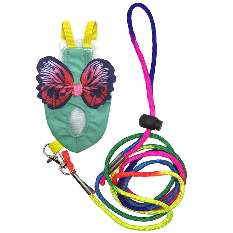 Bird Harness and Cloth Colorful Flying Rope Outdoor Training Toy for Cockatooes Outside Walk Go Out Supplies 7