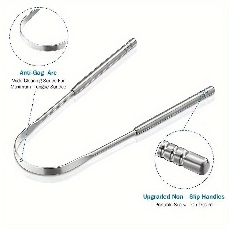 Product Introduction of Stainless Steel Tongue Scraper Set, 3 Counts/set Portable Tongue Cleaner, Oral Care Tool for Adults, Easy To Use and Remove Bad Breath 3