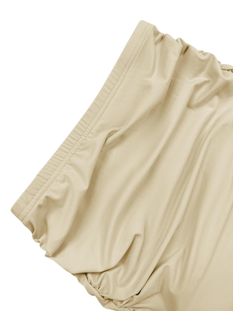 Product Introduction of Women's Solid Crop Top & Split Hem Skirt Two-piece Set, Elegant Fashion Casual Top & Skirt for Daily Outdoor Wear, Ladies Matching Outfits for Summer 8