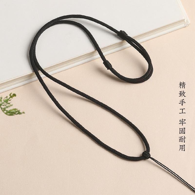 Product Introduction of Dây Đeo Buộc Mặt Dây Chuyền Ngọc Bích, Dây Vòng Cổ Màu Đen, Chất Liệu Chu Sa, Dệt Tay Cao Cấp, Dây Đeo Cổ Nam Và Nữ 1