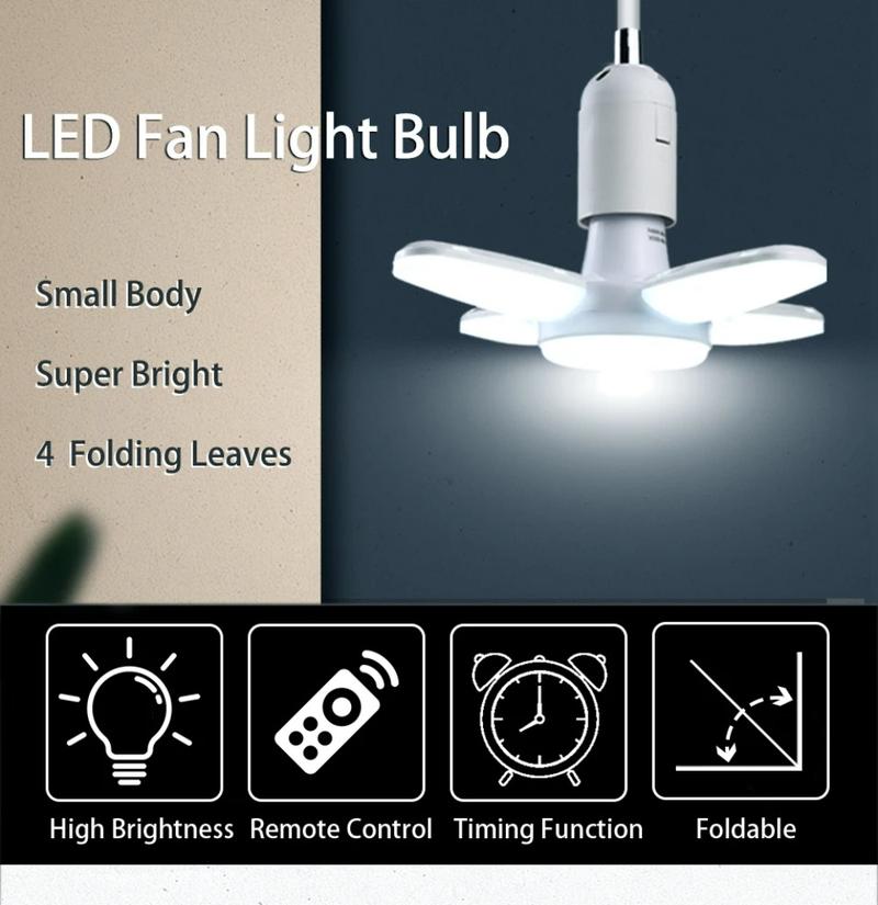Product Introduction of Foldable LED Bulb E27  Blade LED Lamp  Bombilla Lampada Spotlight for Home Ceiling Panel Room Garage Lighting 9