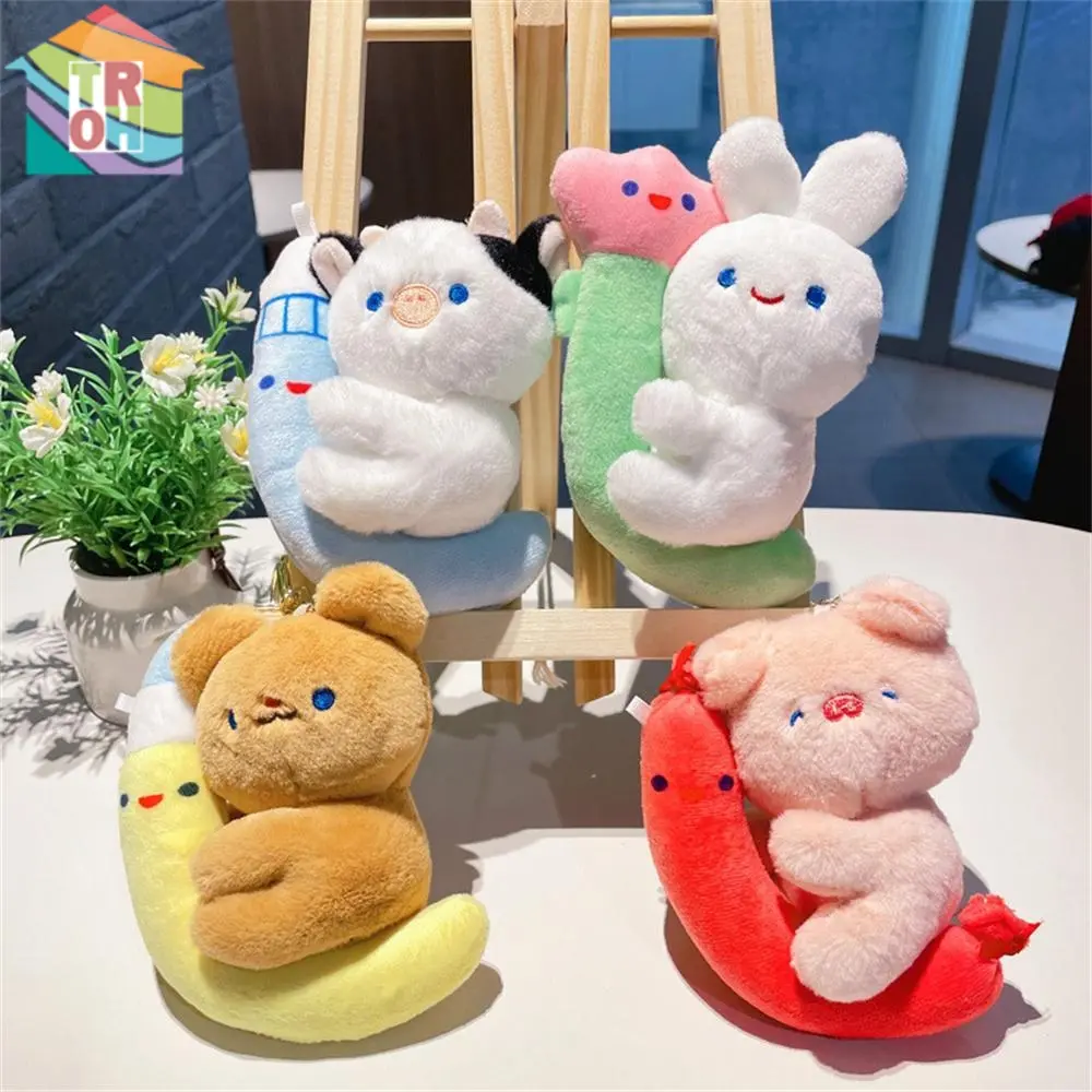 2024 Funny Keychain Moon Pig Plush Toy Fashion Doll Bag Pendant Keychain Small Doll Pendant Keychain Accessories