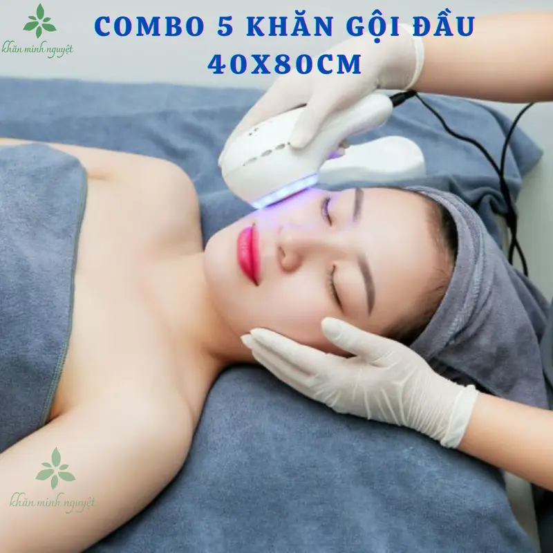 Combo 5 khăn gội đầu KT 40x80cm: khăn gội đầu, quấn đầu, lau tóc,khăn tắm nhỏ.... siêu mềm mịn, siêu thấm hút, không đổ lông Nhà Tắm 1