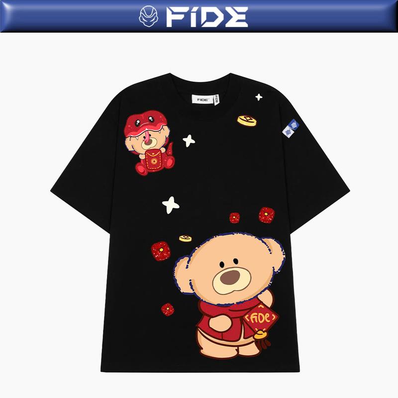 Áo thun JoyBear FIDE TEDDY phông cotton unisex nam nữ Form rộng cổ tròn - AT131