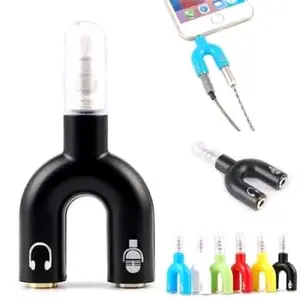 Audio Splitter u shape 2in 1 mix & Audio Jack 3.5mmTo dual  female new