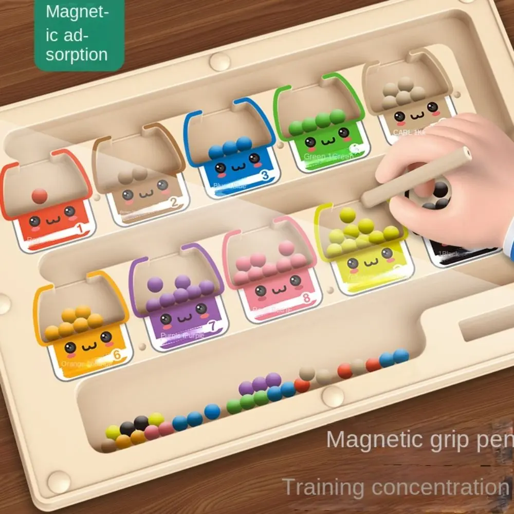Learning Wood Wooden Positioning Game 2 in 1 Magnetic Kid’s Concentration Training Toys Educational Montessori Magnetic Color Sorting Games Improve Logical Thinking