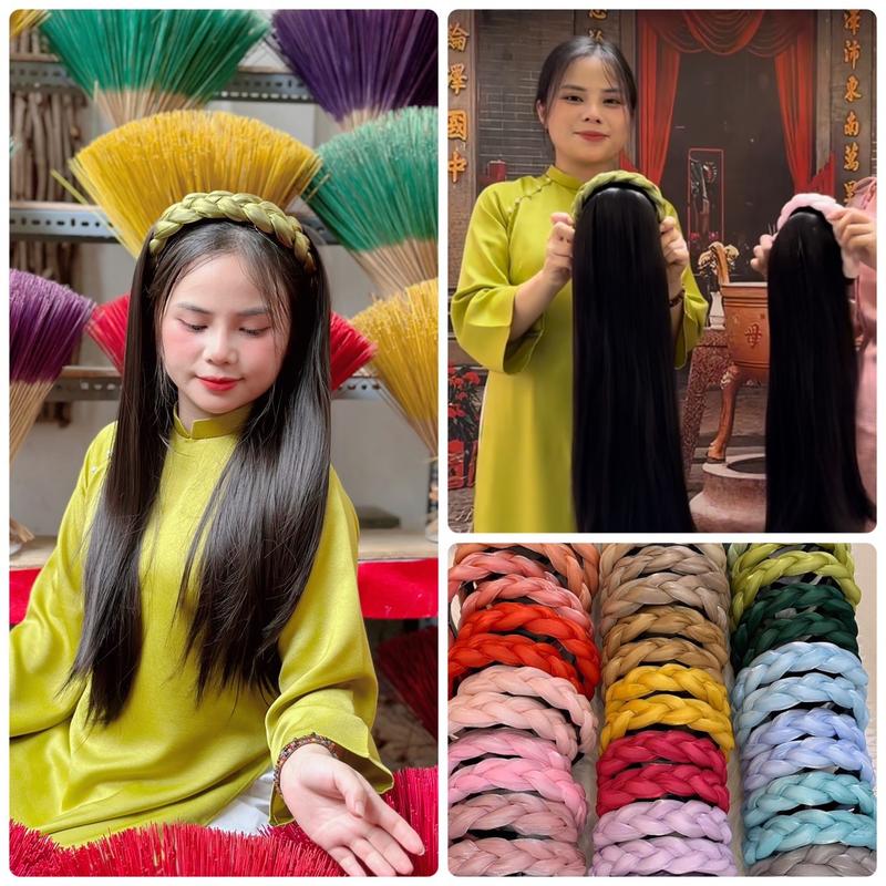  Băng đô tóc thẳng dài 60cm ,CÀI VẢI CHỤP ÁO DÀI  tặng dưỡng. BDU200 Cao Su Nhung Phụ Kiện Nữ 