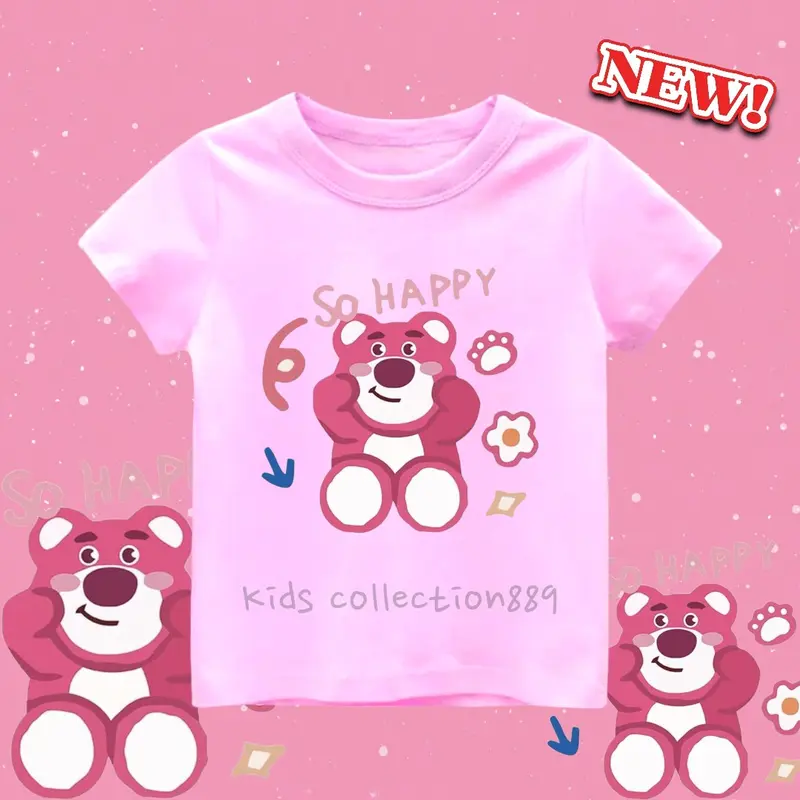 Kaos anak perempuan gambar Lotso soHappy Santai Baju 1
