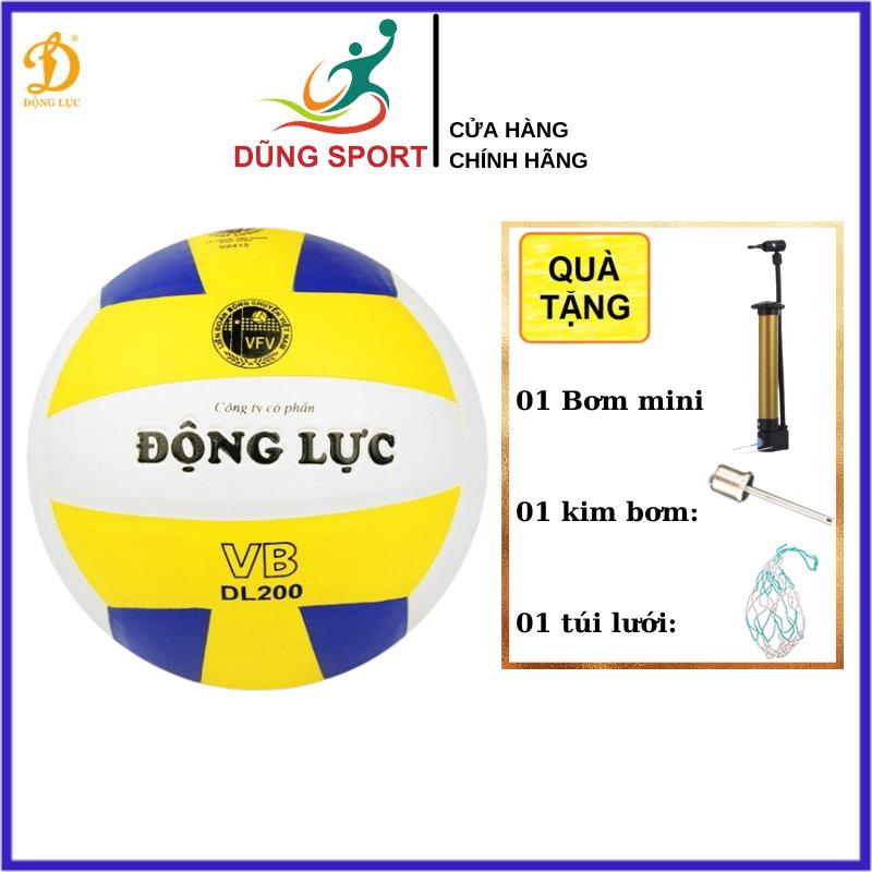 Bóng chuyền Động Lực DL200 chính hãng tiêu chuẩn thi đấu tặng Bơm mini + kim bơm + túi lưới đựng