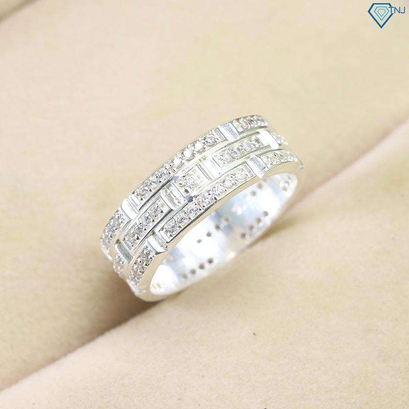 Nhẫn bạc nam tròn bản nhỏ ngón út đính đá cá tính NNA0656 - Trang Sức TNJ