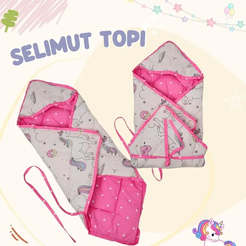 Selimut topi bayi baby blanket bonus tas mika kado lahiran terbaik 1