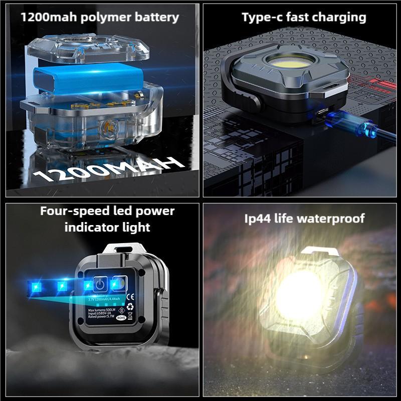 Portable Work Light, 1200mAh Rechargeable Magnetic Work Light, Multifunctional Portable Mini Light for Outdoor Camping Travel 6