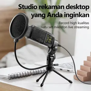 YLV US19 Alat Streaming dan Perekaman Tinggi Kualitas Mikrofon Desktop untuk Studio Rekaman