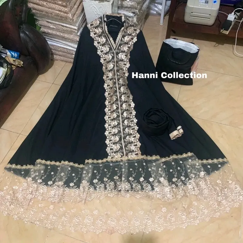 Mukena Dewasa Quensa Brukat Tulle Motif Bordir Bunga