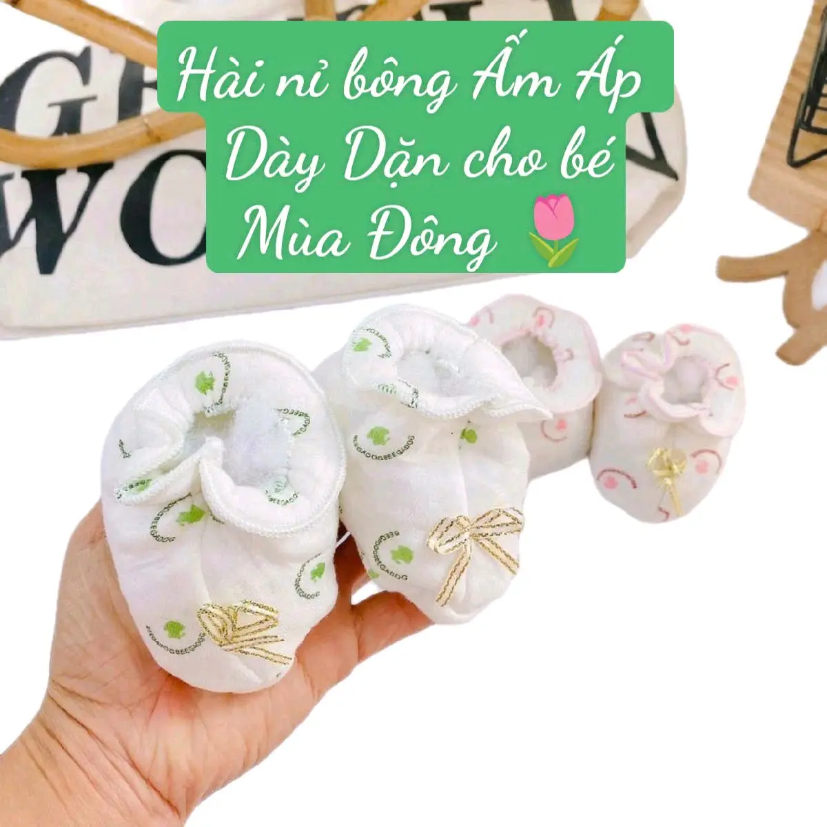 Hài nỉ bông ấm áp cho bé từ 0_3 tháng tuôi - Chất liệu nỉ bông siêu ấm dày dặn cho bé Voi tất chân