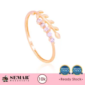 Cincin Emas Jeslyn Leaf Gold 10K Semar Nusantara