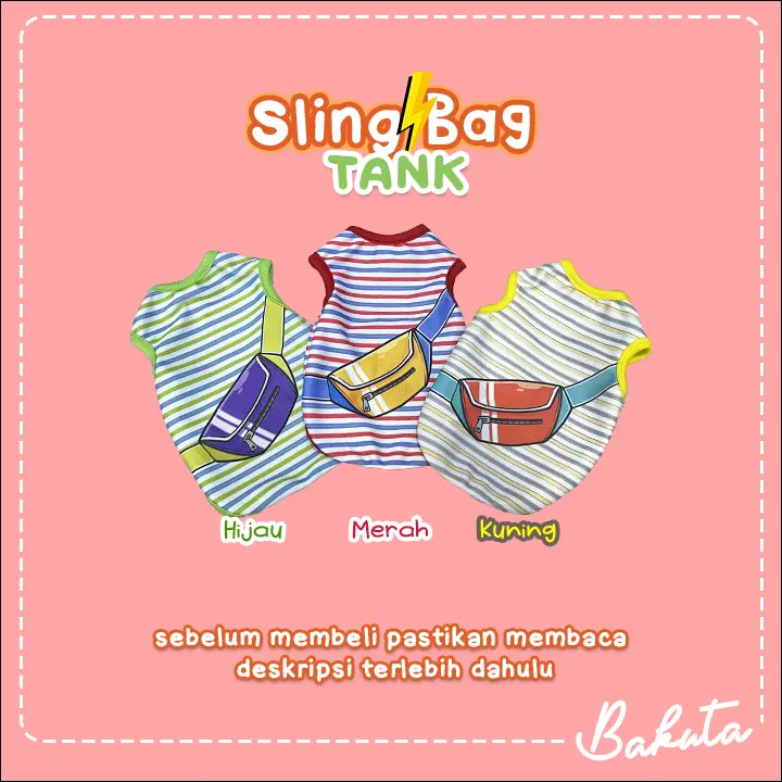 Baju Kucing Tank Edisi Slingbag Tank Untuk Kucing dan anjing / Baju Kucing Size XS-XXL / Baju Kucing Tangerang
