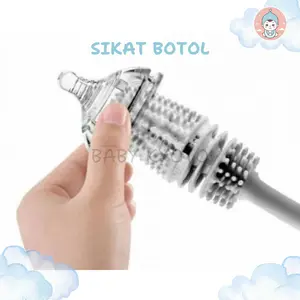 BK Sikat Silikon Pembersih Botol Susu Gelas Minum Anak Anti Gores Silikon Lembut Lentur