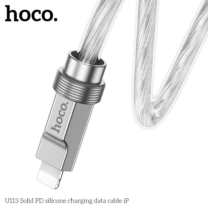 Product Introduction of Cáp Sạc Nhanh Hoco U113 Chân Type-C To Lightning Sạc Nhanh 20W Cho iPhone 8/X/Xs/Xsmax/11/12/13/14 Series, Cáp Bọc Silicon Bền Bỉ, Đầu Cắm Kim Loại Chắc Chắn, Bảo Hành 12 Tháng  Phụ Kiện Silicone 8