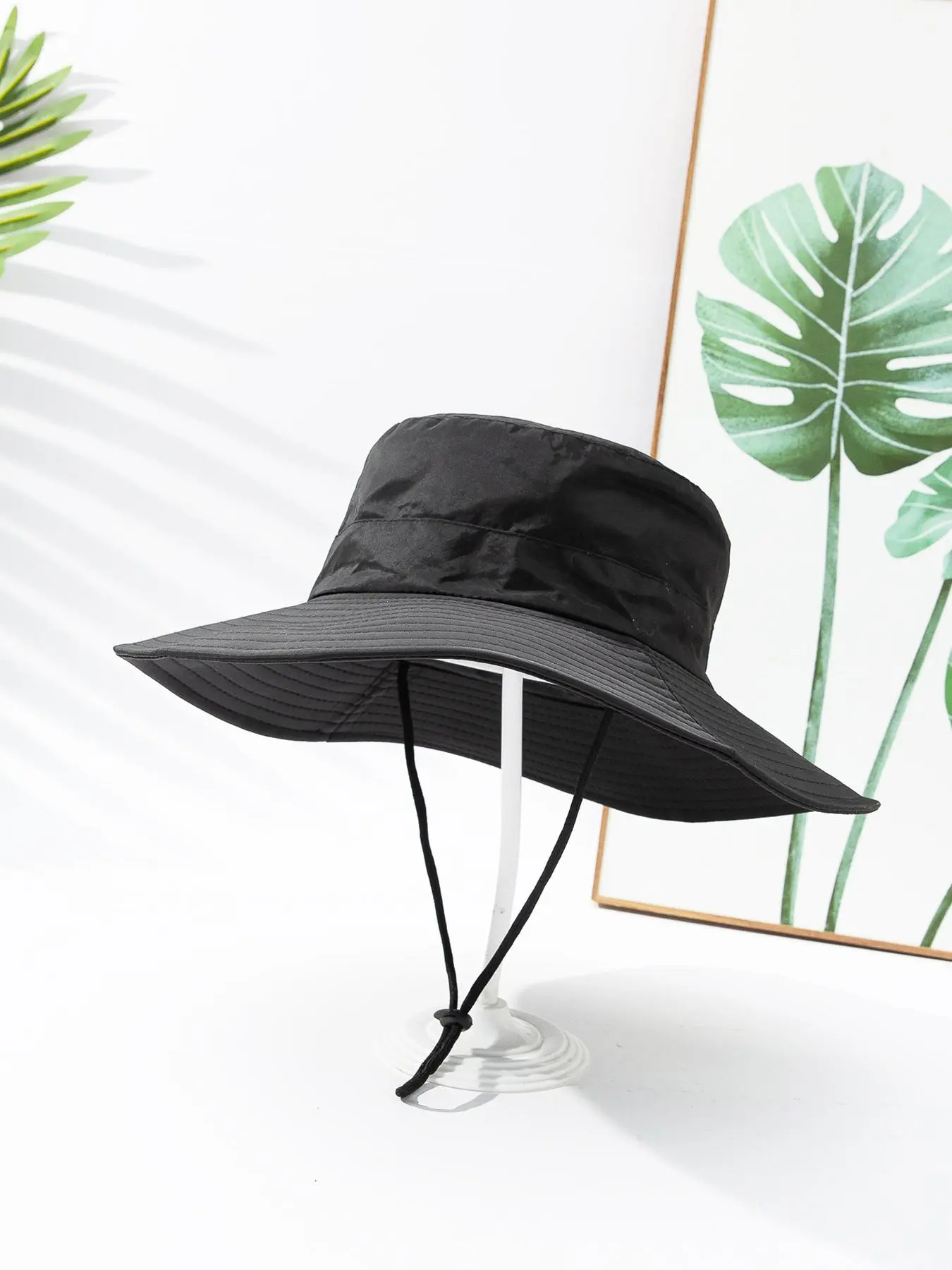 Unisex Casual Plain Color Bucket Hat, Summer Trendy Drawstring Design Bucket Cap for Women & Men, Stylish All-match Accessories for Daily Use