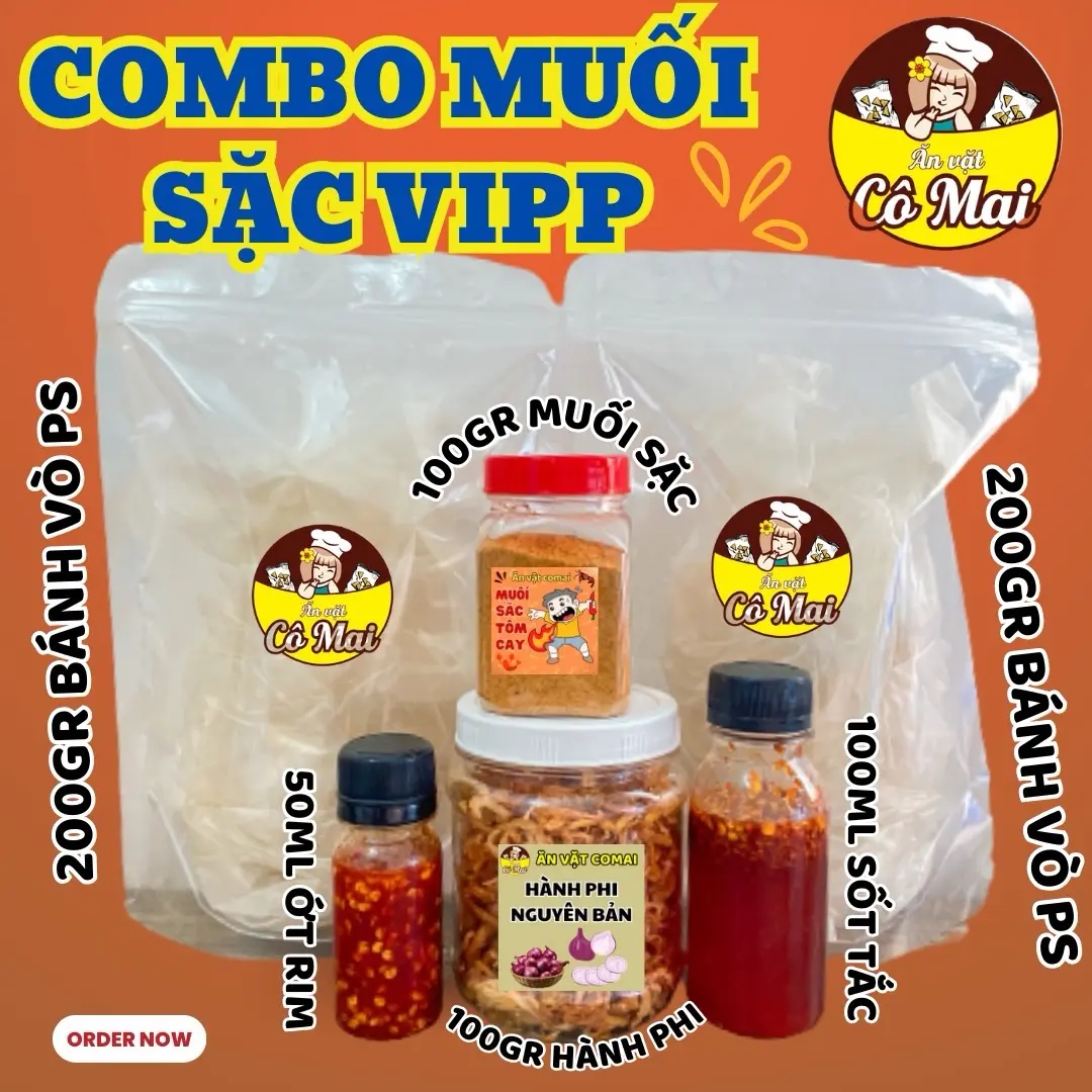 Comai Combo Bánh Tráng Muối Sặc VIPPP Gia Vị Nước Sốt