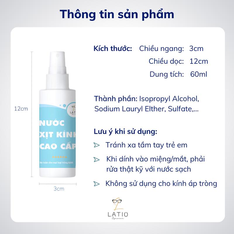 Product Introduction of Nước xịt lau mắt kính LATIO chuyên dụng Đa năng làm sạch bảo vệ mắt kính vượt trội 8
