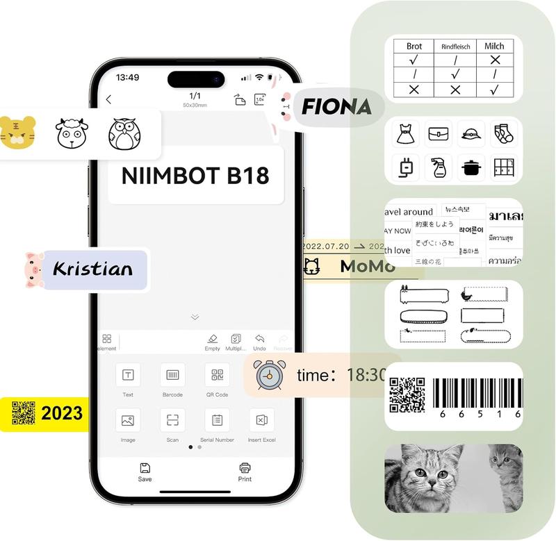 Product Introduction of NIIMBOT B18 N1 Jewellery Price Tag Refill Paper Tape Roll Waterproof Anti-Oil Custom Label Sticker 5