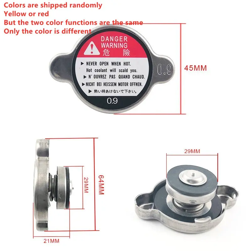 Car radiator caps 45mm 0.9/1.1 bar stainless materials universal ready stock
