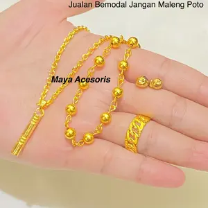 Set Perhiasan Wanita Paduan Lapis Emas Dan Tembaga Terbaru