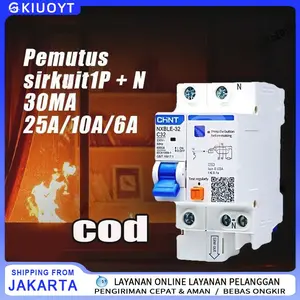ELCB Listrik Otomatis 6A-63A 30mA 2P 1P+N PLN 900W 1300W Pengaman Kebocoran Arus Anti Kebakar Tahan Lama Sertifikasi Standar